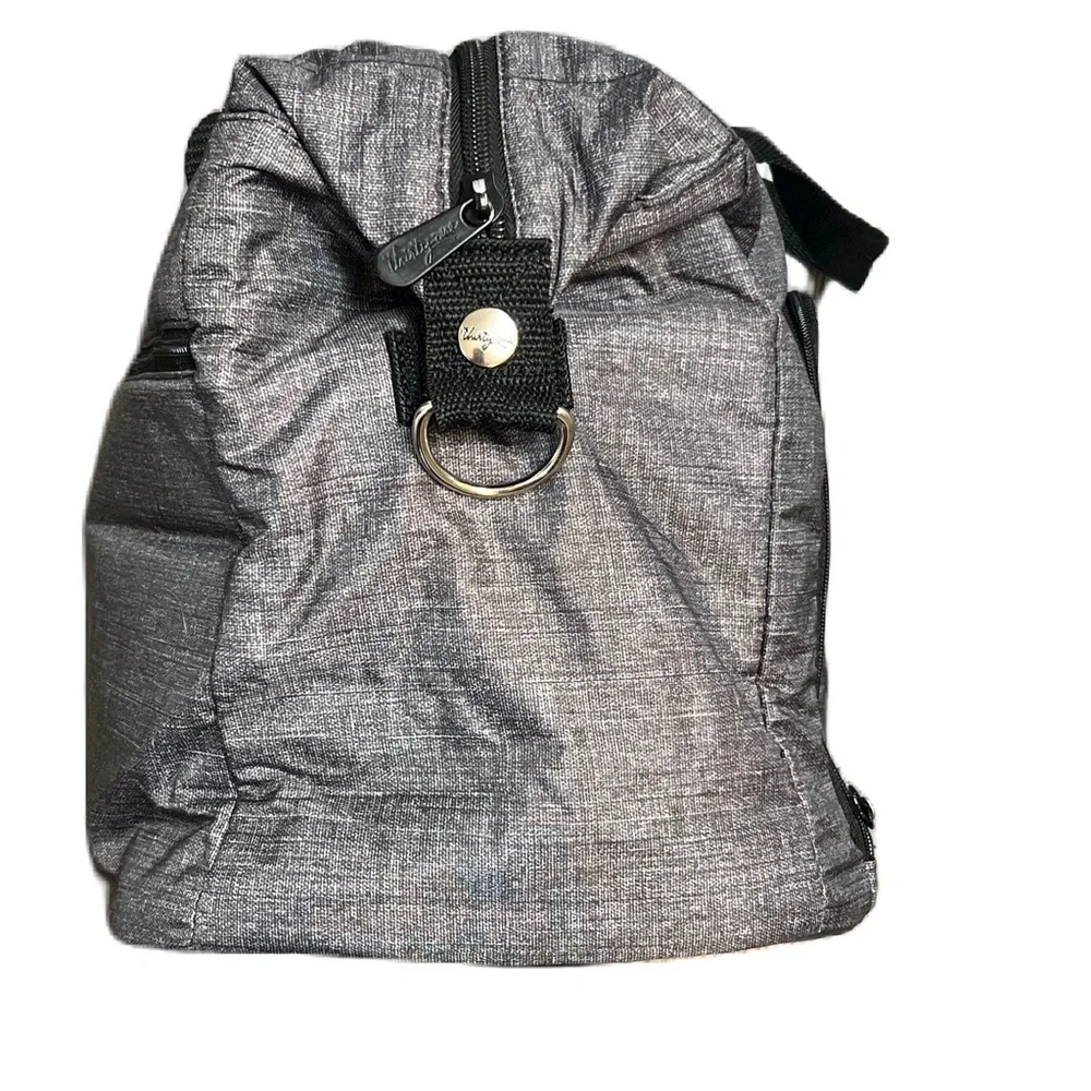 Thirty-One Gray Embroidered Letter “F” Large Soft plastic lined bag